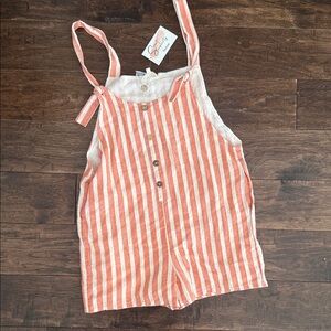 Hayden Girls Orange and White Striped Romper